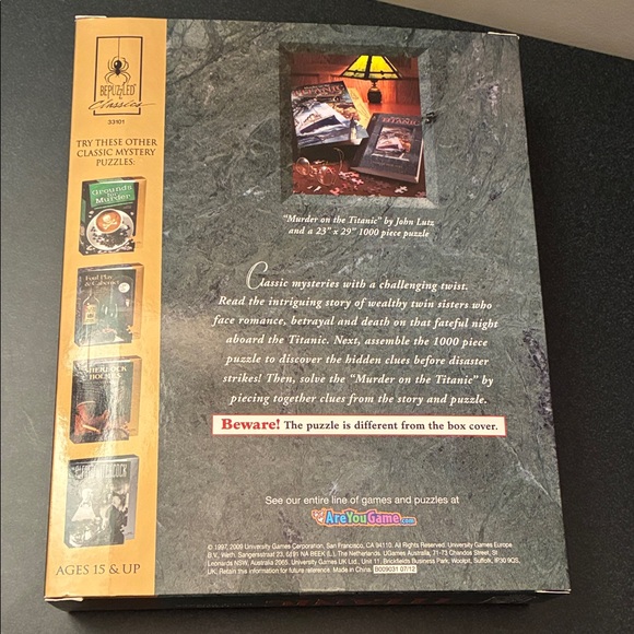 Murder on the Titanic Mystery Jigsaw Puzzle; 1000 pc; Mystery Challenge Artwork - Picture 3 of 9